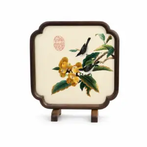 Home bird loquat embroidery table screen